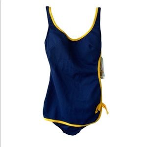 Vintage 60s Modest Swimsuit One Piece Blue with Tags